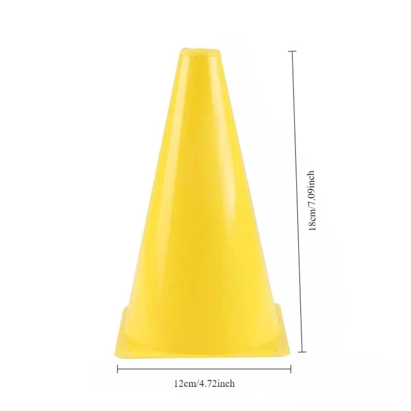 Plastikowe stożki 5 szt. 18 cm Zagęszczony futbol Piłka nożna Stożki treningowe Droga Płaski wałek Stożek Bariera Znakowanie Kubek Znacznik przeszkód do gier na świeżym powietrzu(18cm green)