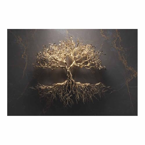 Tableau arbre de vie art doré ZAMAEIU impression haut de gamme 50x70cm