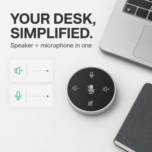 Image of Conference Speakerphone for PC and Laptop, USB Conference Speaker with Microphone, AI Noise Reduction, 360 Degree Voice Pickup, Plug and Play, Compatible with Zoom, Microsoft Teams and Skype