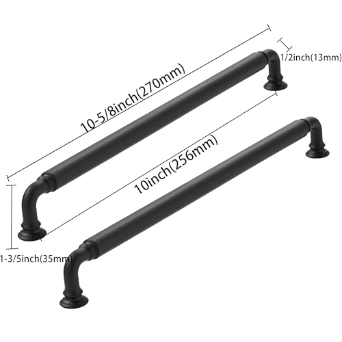 CABDM 2 Pack 10 Inch Hole Center Matte Black Cabinet pulls Heavy-Duty Solid Cabinet Handle Hardware Suitable for cabinets Dressers Kitchens and Bathroom cabinets. by CABDM - Image 2