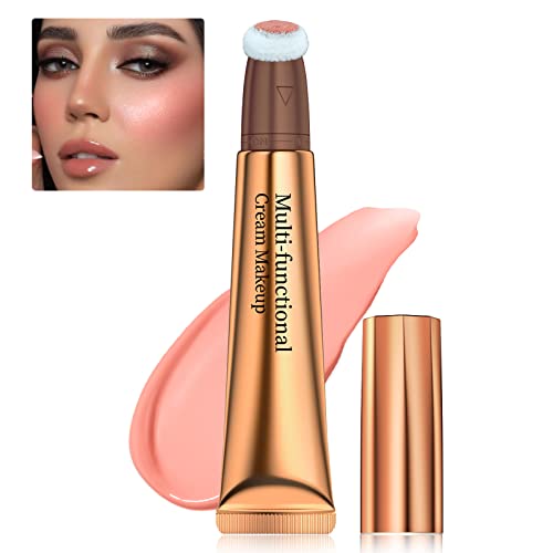 Prreal Liquid Blush Beauty Wand, Matte Liquid Cheek Blusher, Smooth Creamy Liquid Blush Stick with Sponge Applicator for Face Makeup, Long-lasting Natural Blush Makeup Pen(07)