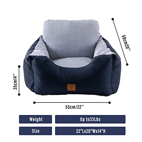 2 in 1 Dog Car Seat Washable and Stain Resistant Pet Booster Seat for Small and Medium Dogs Cats Super Soft PP Cotton Travel Safety Pet Car Seat with Storage Bag and Harness Strap - Image 6