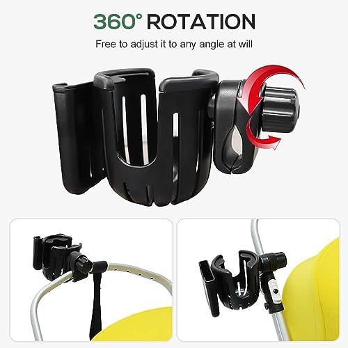 Getränkehalter Telefonhalter Becherhalter für Kinderwagen Buggy Zubehör, Kaffeehalter Fahrrad Cup Holder für Rollstühle, Gehhilfen, Fahrräder und Roller
