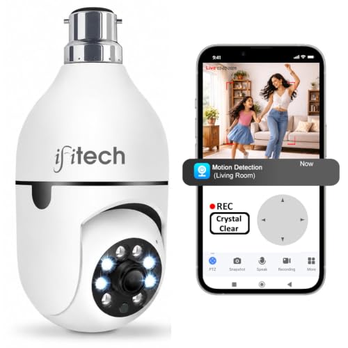 IFITech 1296p (3MP) Full HD Smart Wi-Fi CCTV Home Security Camera...