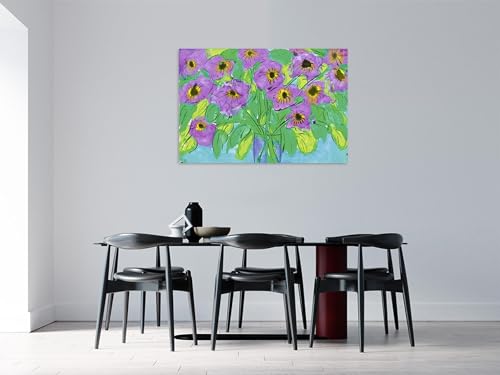 Tableau de fleurs abstrait de haute qualité avec impression sur toile grand format - 4