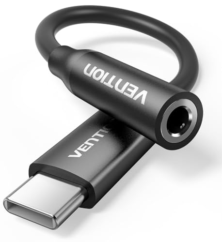 VENTION USB-C to 3.5mm CzWbN ϊP[u DACA_v^[ Hi-FiΉ  Type-C I[fBI ϊ RlN^ iPhone 15/16/AndroidΉ 0.1m ubN