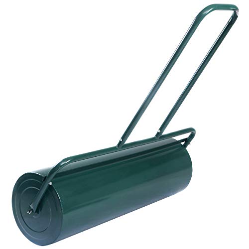 Goplus Lawn Roller Tow Behind Water Filled Push for Garden, Green (12 by 36-Inch)