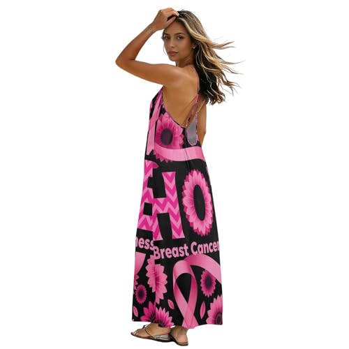 Robe caraco rose cancer du sein | Robe d'été décontractée pour femme
