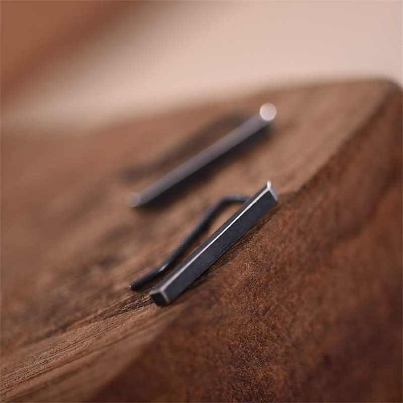 1 Pair Novelty 925 Sterling Silver New Personality Straight Line Earrings Unisex Men Women Vintage Minimalist Earring Free Shipp image 2