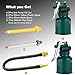 2 Sets Green Metal Oil Can with 3 Spouts-9 in. Flexible,3 in. Straight for lubricating Machinery, Automotive Parts, and Other Equipment requiring Precise oiling