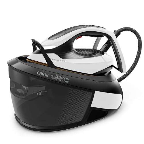 Calor Express Vision Centrale Vapeur, 8 bars, 130 g/min, Pressing 600 g/min, Réservoir amovible 1,8L, LED Vision, Sans réglages, Fabriqué en France, SV8156C0