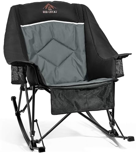 RED CREAT 400lbs Rocking Camping Chair, Oversized Heavy Duty...