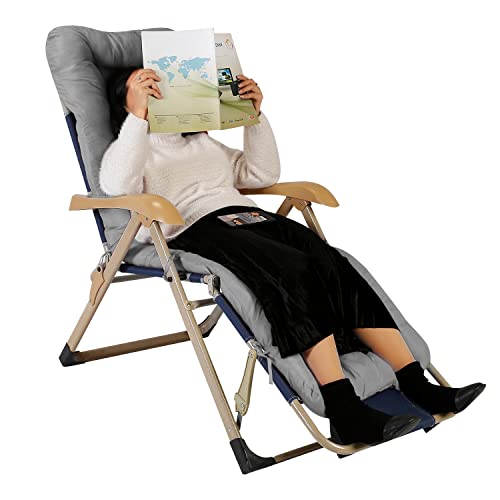 Moclever 67x22x4in Zero Gravity Chair Cushion – Thick Padded Recliner Cushion for Indoor & Outdoor, Soft Chaise Lounger Cushion with 6 Ties for Rocking Chairs, Swing Benches, and Sofas - Grey - Thumbnail 3