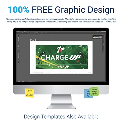 Kwikboost Custom Wall Mount + Shelf, Cell Phone Charging Station, Multi-Device Kiosk With 10 Ports. Works With Iphone, Ipad, Samsung, Tablets. Made In Us. Great For School, Office, Business Events #TOP4