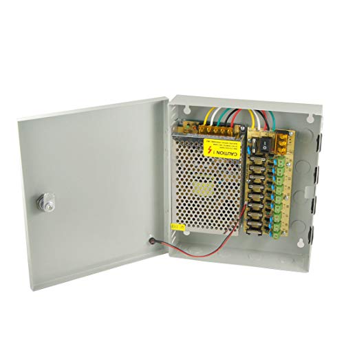 Aexit DC 12V 5A 9CH 9 Channel CCTV Security Camera Distributed Power Supply Box (90af64c06bdb4aa94e17c46eb35d7d07)