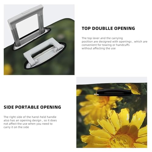 Travel Luggage Cover Suitcase Protector Elastic Washable Yellow flores Suitcase Cover Anti-scratch Spandex Baggage Covers Fits 18-32 Inch Luggage4