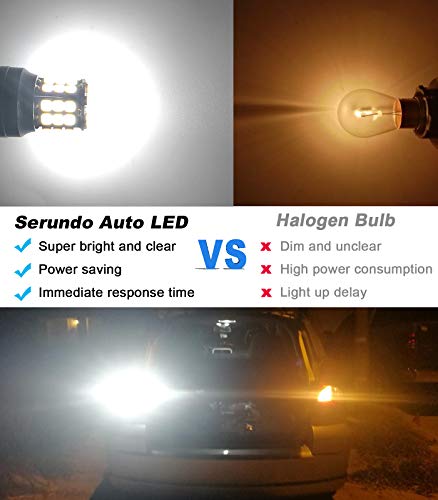Serundo Auto 1156 Led Bulb, 12V 24V Super Bright 1141 1003 Ba15S Led Bulbs Used For Back Up Reverse Lights, Tail Lights, Rv Lights,Lawn Mower Etc. Pack Of 2Pcs White #TOP2