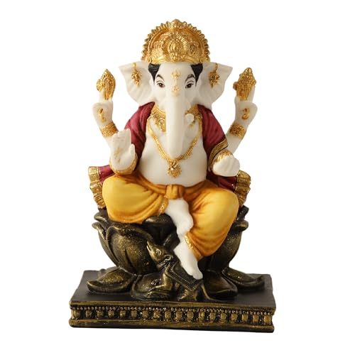 Image of ARMONIA Premium Lord Ganesha Idol for Home Decor - 8 Inch Handmade Ganesh Murti | Antique Finish Polystone Ganpati Statue for Mandir, Pooja Room, Office Desk |Spiritual Gift for Wedding & Housewarming