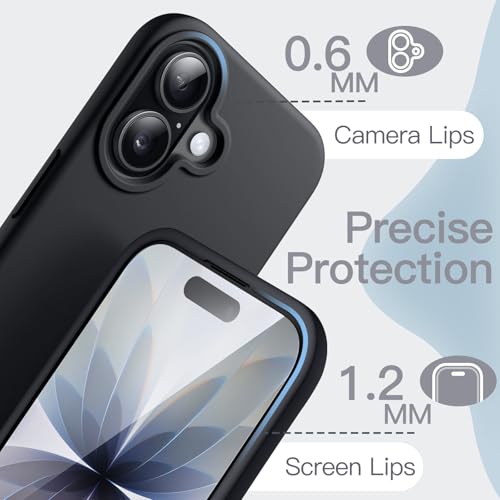 Image of JETech Liquid Silicone Case for iPhone 17 6.3-Inch, Silky Soft Touch Full-Body Protection, Anti-Scratch Shockproof Phone Cover with Microfiber Lining (Black)