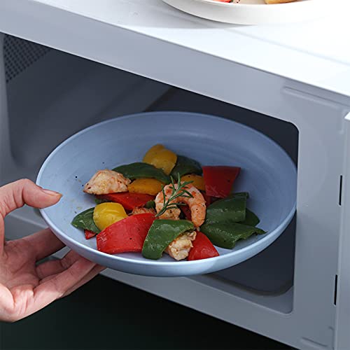 Wuweot 12 Pack Wheat Straw Plates, 8.8" Dishwasher & Microwave Safe Dinner Plates, Lightweight & Unbreakable, Non-Toxin, Bpa Free And Healthy Dishes For Kids Toddler & Adult #TOP5