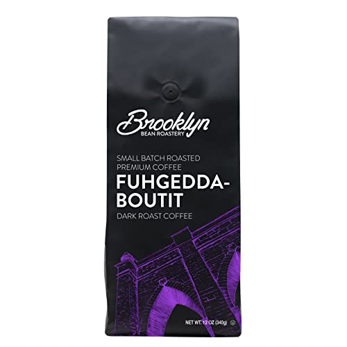 Brooklyn Beans Fuhgeddaboutit 100% Arabica Craft Roasted Ground Coffee, Dark Roast, 12 Ounce Bag