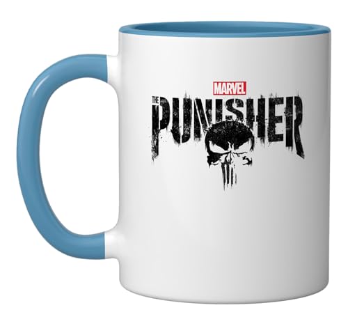 Taza de cerámica Marvel The Punisher 11 onzas azul/blanca miniatura 1
