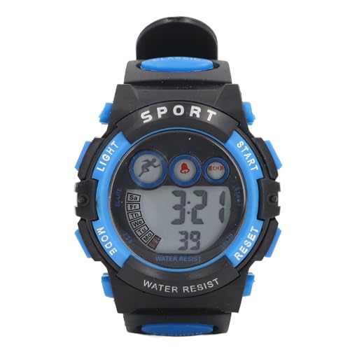 Relógio Esportivo Digital Infantil, Alarme, Cronômetro, 7 Cores de LED, à Prova D'água, Dia/data, E