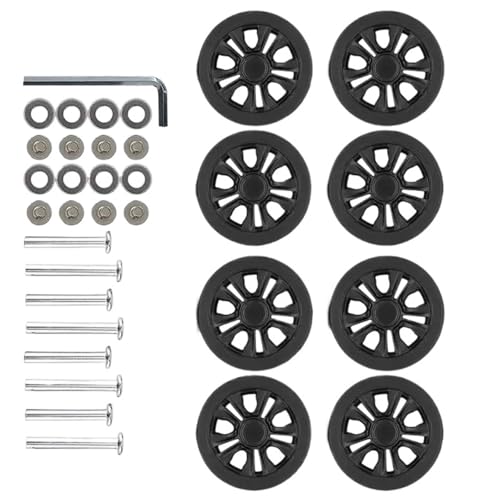 Luggage Wheels Replacement 8pcs 55x11mm Suitcase Double Swivels Castors Kits Easy to Install for Replacement for DIY Repair3