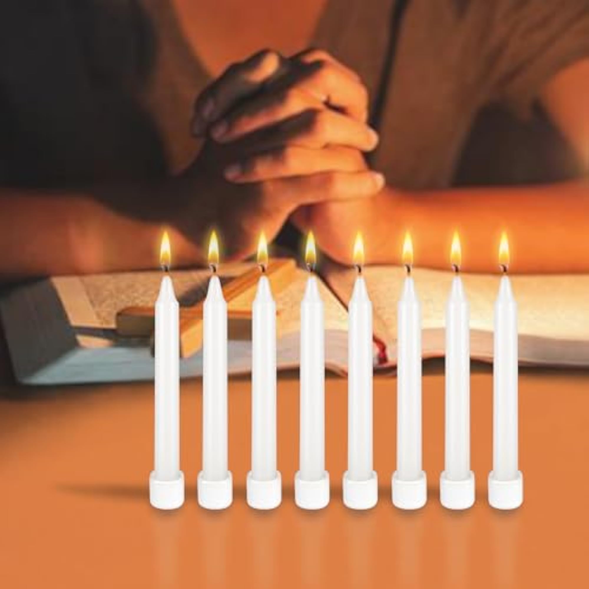8 pcs White Unscented Taper Candles, General Usage