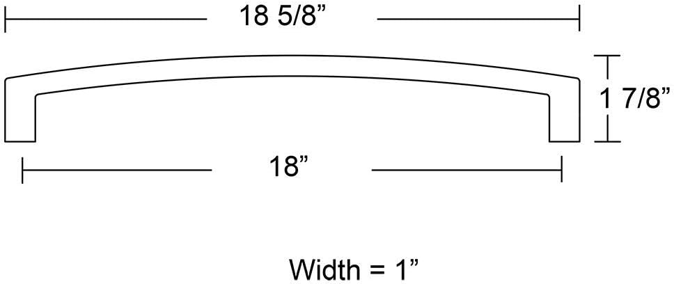 Emtek Bauhaus Appliance Pull Available as Single, Concealed Surface (CS), or Back to Back (BTB) in 2 Sizes and 7 Finishes - 86346US4 - (Center to Center 18") - Satin Brass (US4)