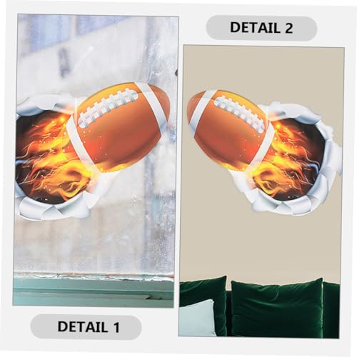 Stickers de pared deportivos 3D Rugby y Béisbol 2 piezas miniatura 3