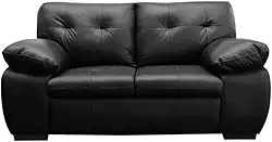 Sofá de Couro Marselha 2 lugares - Preto