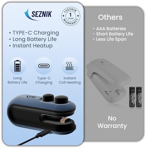 Portable Mini Sealing Machine, Handheld Packet Sealer For Food, Snacks, Chips, Fresh Storage, Plastic Bags Sealing Machine, (Dark Blue)