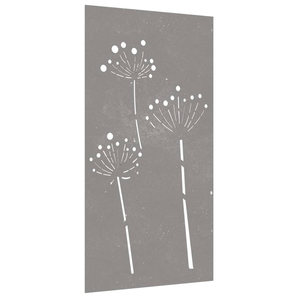 vidaXL Garten Wanddeko, Gartendeko mit Blumen-Design, Wandbild Wandschmuck Wetterfest, Wandkunst Dekoration Wanddekoration, Cortenstahl