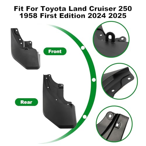 Image of Mud Flaps Splash Guards for Toyota Land Cruiser 250 1958 First Edition 2024 2025 Mud Fender