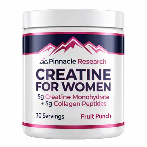 Pinnacle Research Creatine for Women + Collagen 5g Each - Fruit Punch Powder