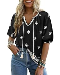 Black Peasant Blouses for Women