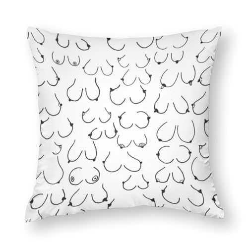 クッションカバー 抱き枕カバー インテリア 飾り おっぱい 乳房 漫画 枕カバー 装飾枕カバー 座布団カバー おしゃれ 部屋飾り ソファ背当て 寝室 車用 16"x16"