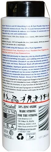 Zincalm Moisture Absorbing Body & Foot Powder - Cornstarch-Free, Talc-Free, Ultra-Pure Formula with Clean & Pure Super-Concentrated Zinc, Calcium Minerals & Menthol for a Cooling Sensation. Odour, Friction, & Chafing control - 1