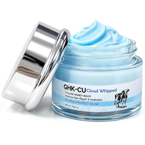 Lea-power Copper Peptides GHK-Cu Tallow for Skin, Natural Face and Body Moisturizer for Mature, Dry & Sensitive Skin – 2oz