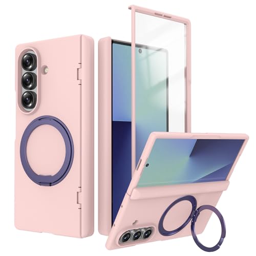 For Galaxy Z Fold 6 �p �P�[�X �����O�z���_�[ MagSafe�Ή� ��]���}�O�l�b�g�X�^���h �c�����Ή� �ϏՌ� ���^ �q���W�ی� �K���X�t�B�����t�� �T���X�� �M�����N�V�[ Z Fold 6 �J�o�[ �d�t�����t���[�� �܏�ݎ��X�^���h