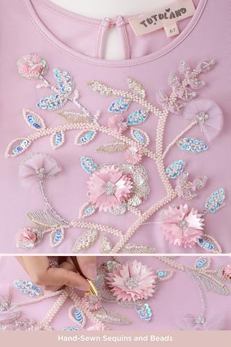 Tutu Dress for Girls - Embroidered Tulle Tiered Layered Flower Toddler Dress for Wedding & Birthday4