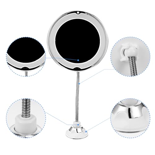 Espejo de maquillaje ibasenice con luz LED y aumento 10x miniatura 3