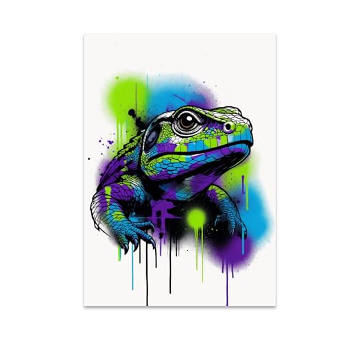 Urban Decor Poster Print - Scales and Spray Paint Reptile