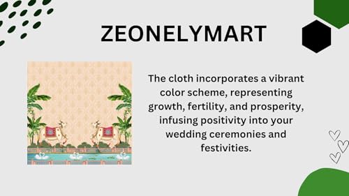 Image of pichwai Backdrop Cloth for Decoration | Pooja Backdrop Cloth| Background Decoration Cloth 8 /8 ft (Beige Colur Two Cow(8 8 FT)) bhogi Pallu Decorations