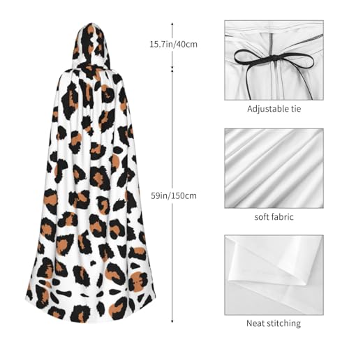 Cape à capuche léopard unisexe de 150 cm pour déguisement de carnaval - 2