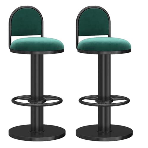 Juego De 2 Taburetes De Cocina para Barra, Taburetes Giratorios De Altura Ajustable con Respaldo, Taburetes De Terciopelo para Barra De Cocina.