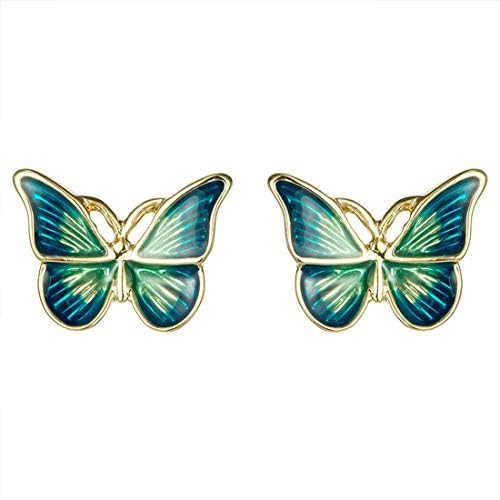 Ms. Swan Vintage green Women butterfly partys Stud Earrings