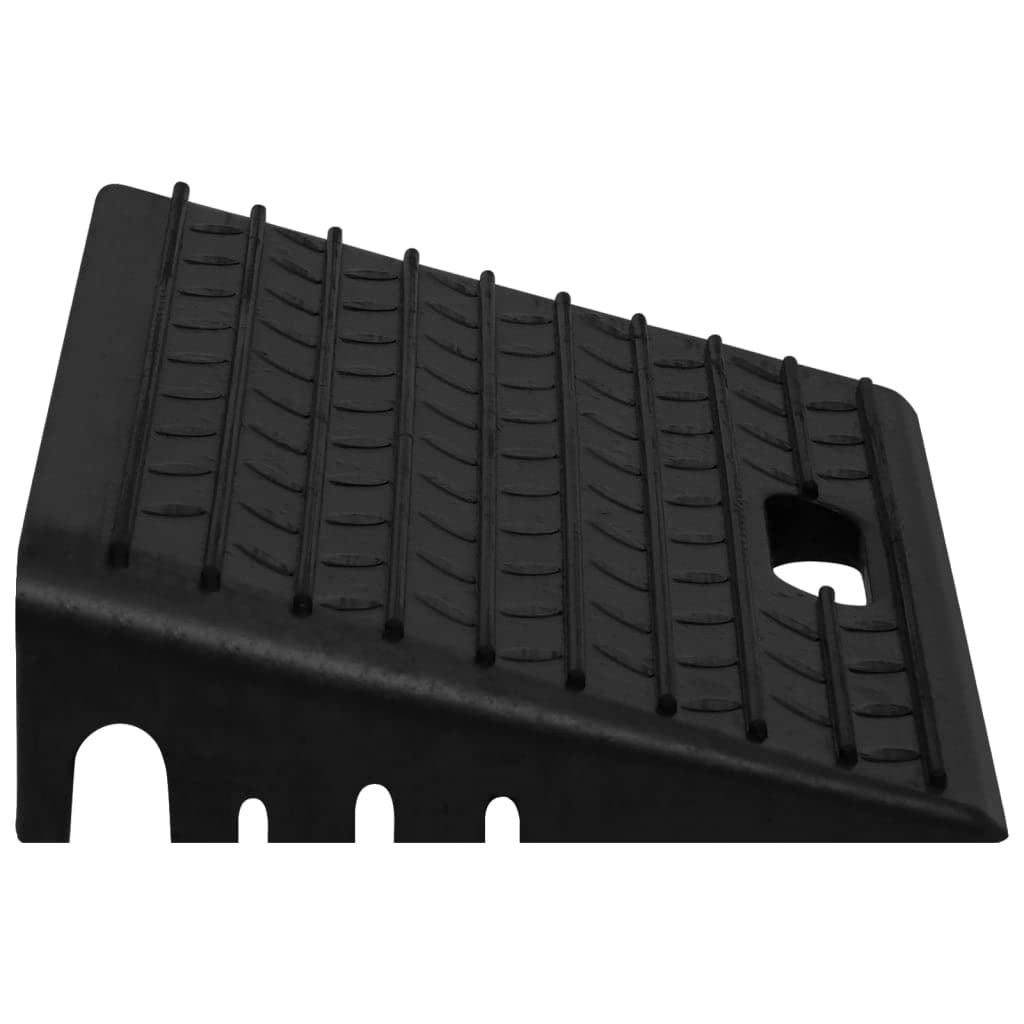 Rampy do krawężnika, 2 sztuki, 50 x 30 x 11 cm, z gumy z antypoślizgowym profilem, udźwig 5-10 ton, dwa otwory mocujące, odpowiednie do wjazdu, parkingu, terenu zakładowego, bezpieczeństwa