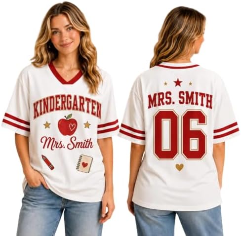 Personalized Teacher Jersey, Custom Name Number Football Jersey